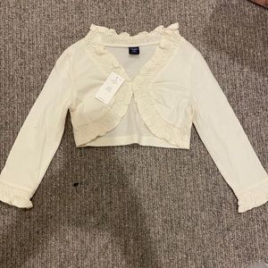 NWT Baby gap girls white shrug - Size 2T